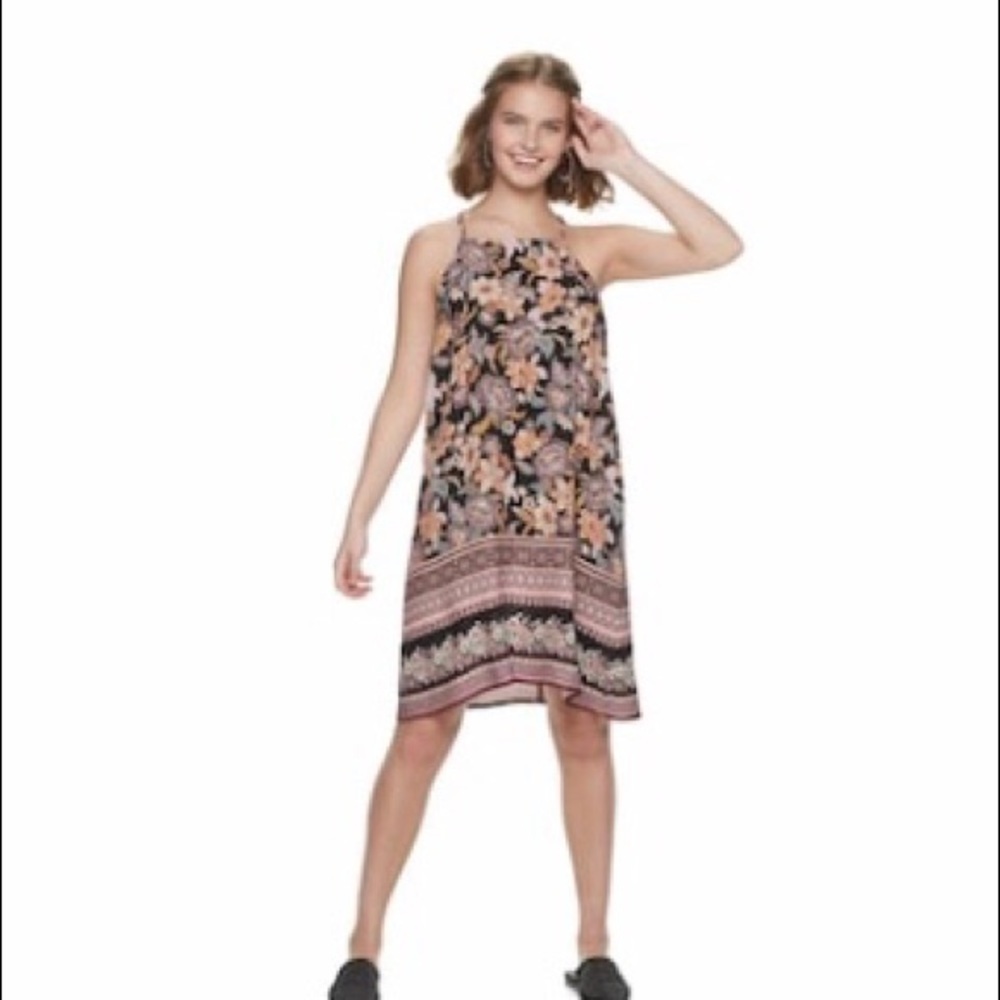 Live to Be Spoiled dress Square Neck Swing Dress‎ Adjustable straps XS